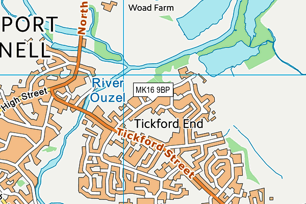 MK16 9BP map - OS VectorMap District (Ordnance Survey)