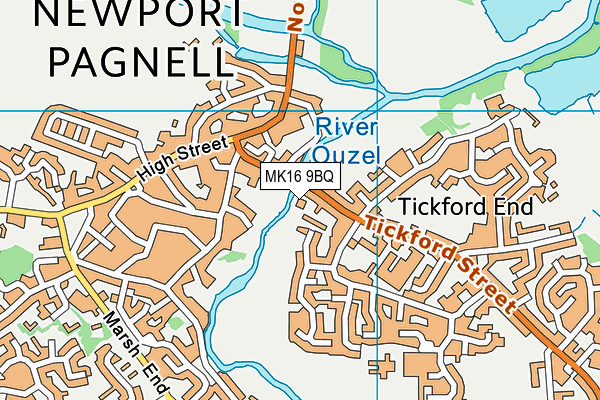 MK16 9BQ map - OS VectorMap District (Ordnance Survey)