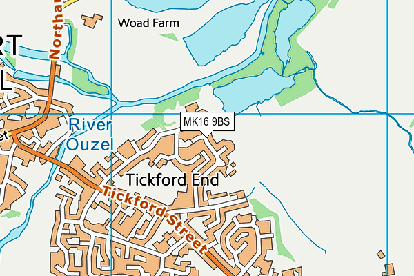 MK16 9BS map - OS VectorMap District (Ordnance Survey)