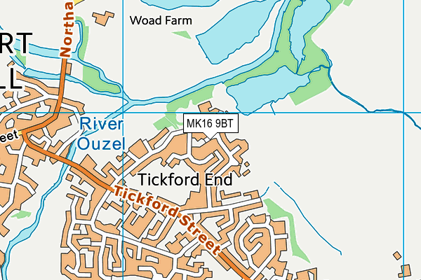 MK16 9BT map - OS VectorMap District (Ordnance Survey)