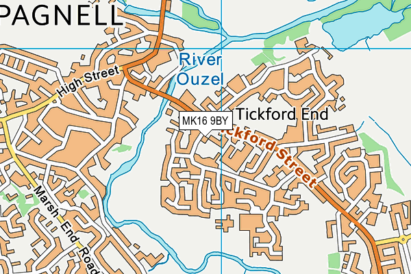 MK16 9BY map - OS VectorMap District (Ordnance Survey)