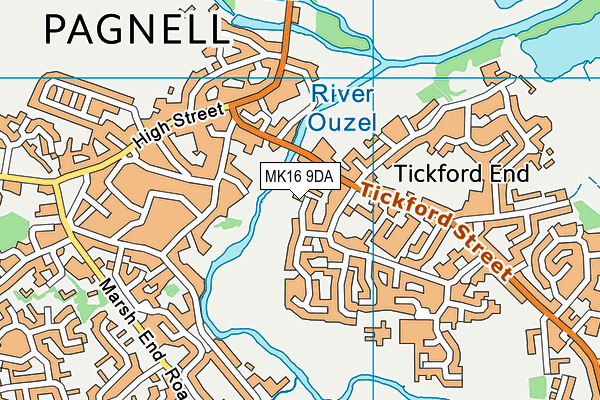 MK16 9DA map - OS VectorMap District (Ordnance Survey)