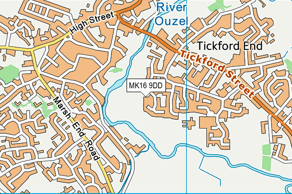 MK16 9DD map - OS VectorMap District (Ordnance Survey)