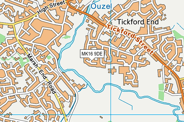 MK16 9DE map - OS VectorMap District (Ordnance Survey)