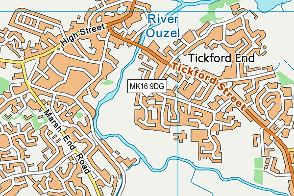MK16 9DG map - OS VectorMap District (Ordnance Survey)