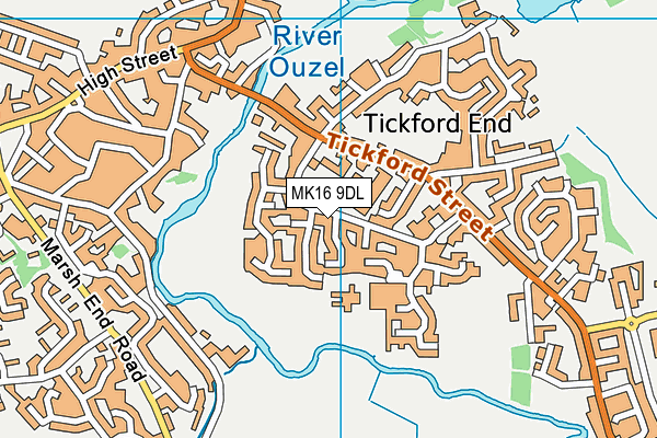MK16 9DL map - OS VectorMap District (Ordnance Survey)
