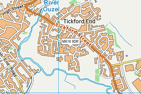 MK16 9DR map - OS VectorMap District (Ordnance Survey)