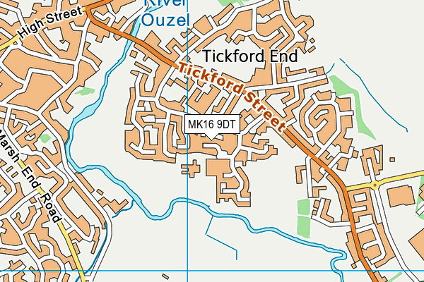 MK16 9DT map - OS VectorMap District (Ordnance Survey)