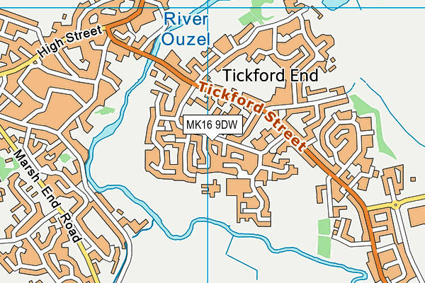 MK16 9DW map - OS VectorMap District (Ordnance Survey)