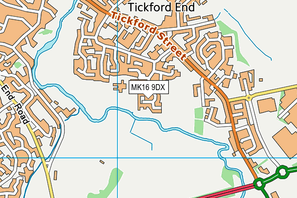 MK16 9DX map - OS VectorMap District (Ordnance Survey)