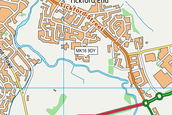 MK16 9DY map - OS VectorMap District (Ordnance Survey)