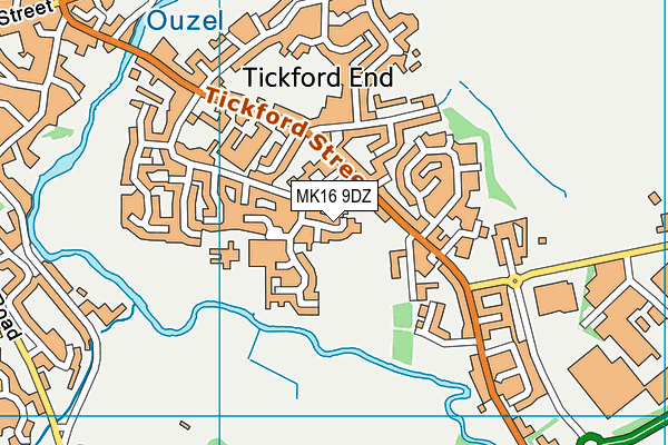 MK16 9DZ map - OS VectorMap District (Ordnance Survey)