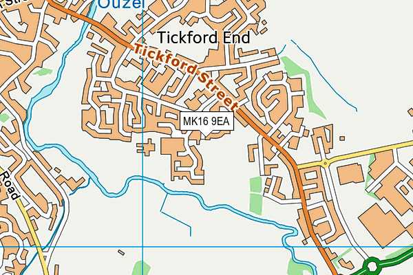 MK16 9EA map - OS VectorMap District (Ordnance Survey)