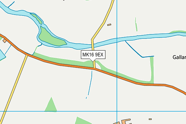 MK16 9EX map - OS VectorMap District (Ordnance Survey)