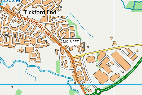 MK16 9EZ map - OS VectorMap District (Ordnance Survey)