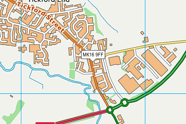 MK16 9FF map - OS VectorMap District (Ordnance Survey)