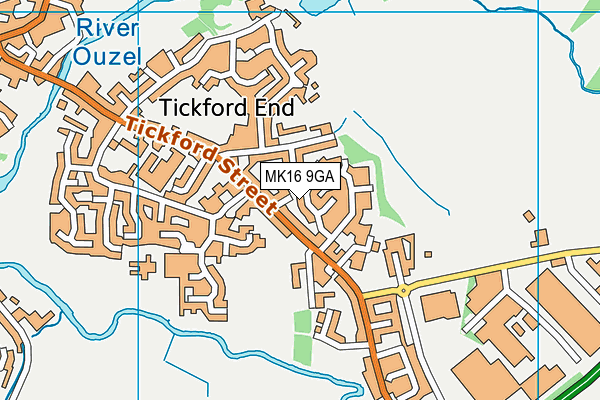 MK16 9GA map - OS VectorMap District (Ordnance Survey)