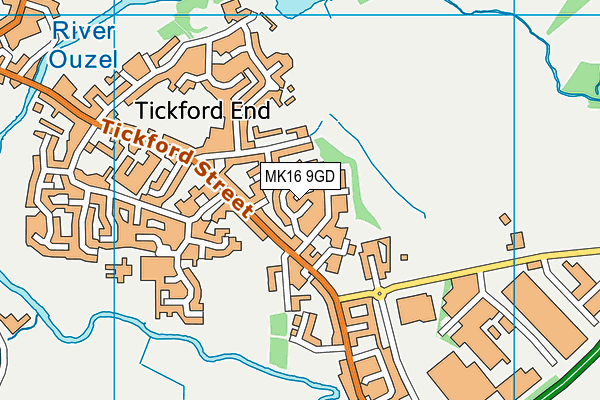 MK16 9GD map - OS VectorMap District (Ordnance Survey)