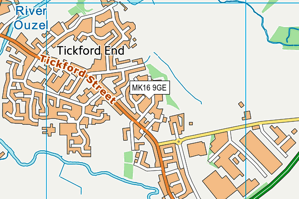 MK16 9GE map - OS VectorMap District (Ordnance Survey)
