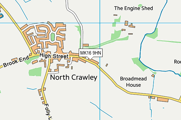 MK16 9HN map - OS VectorMap District (Ordnance Survey)