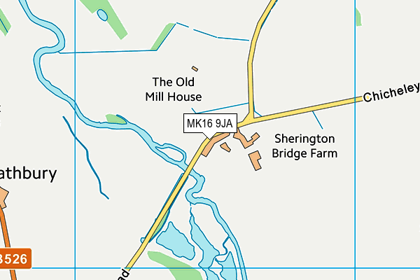 MK16 9JA map - OS VectorMap District (Ordnance Survey)