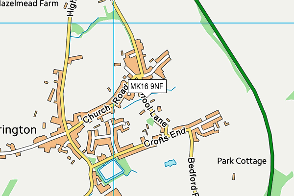 Sherington Church of England School map (MK16 9NF) - OS VectorMap District (Ordnance Survey)