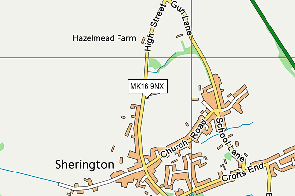 MK16 9NX map - OS VectorMap District (Ordnance Survey)