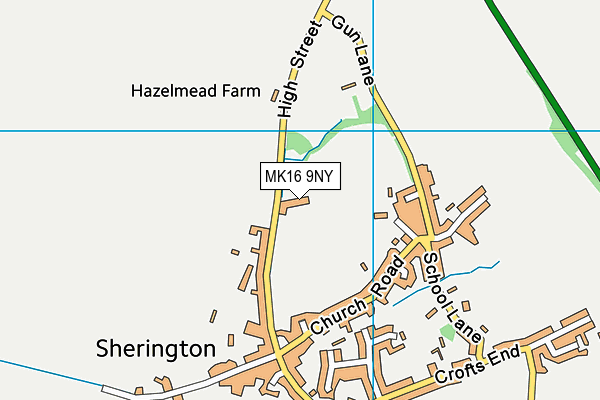 MK16 9NY map - OS VectorMap District (Ordnance Survey)