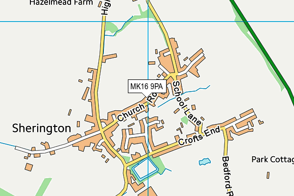 MK16 9PA map - OS VectorMap District (Ordnance Survey)