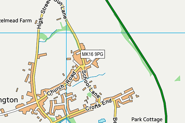 MK16 9PG map - OS VectorMap District (Ordnance Survey)