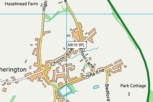 MK16 9PL map - OS VectorMap District (Ordnance Survey)