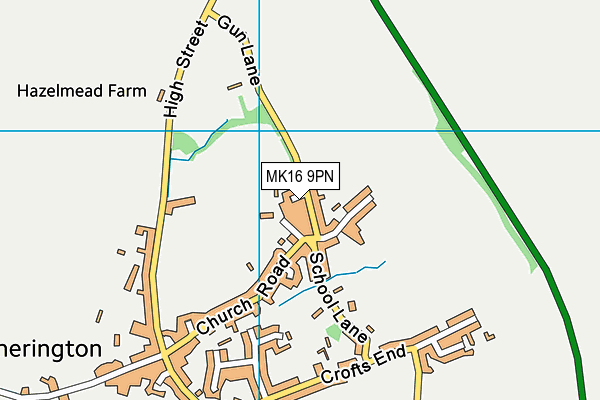 MK16 9PN map - OS VectorMap District (Ordnance Survey)