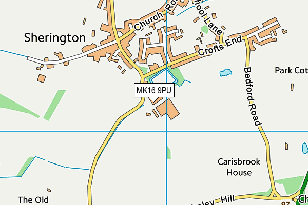 MK16 9PU map - OS VectorMap District (Ordnance Survey)