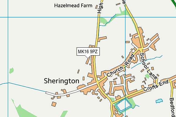 MK16 9PZ map - OS VectorMap District (Ordnance Survey)