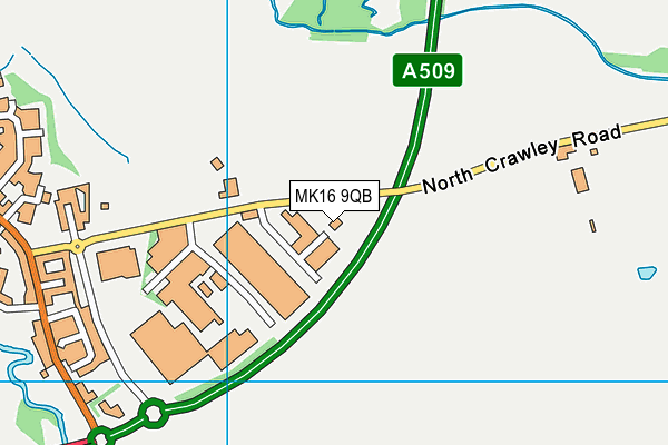 MK16 9QB map - OS VectorMap District (Ordnance Survey)