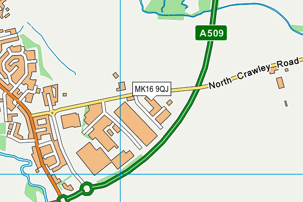 MK16 9QJ map - OS VectorMap District (Ordnance Survey)