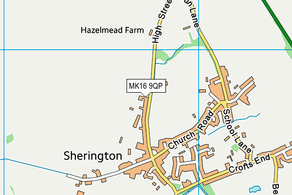 MK16 9QP map - OS VectorMap District (Ordnance Survey)