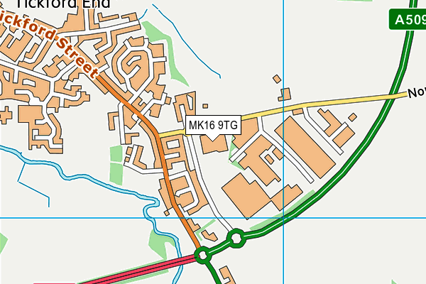 MK16 9TG map - OS VectorMap District (Ordnance Survey)