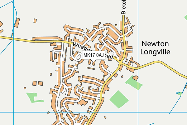 MK17 0AJ map - OS VectorMap District (Ordnance Survey)