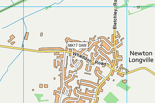 MK17 0AW map - OS VectorMap District (Ordnance Survey)