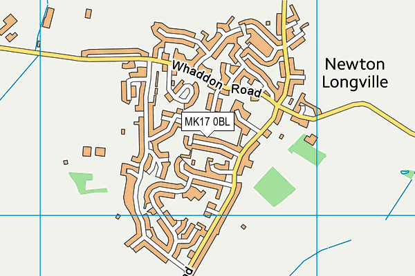 MK17 0BL map - OS VectorMap District (Ordnance Survey)