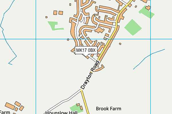 MK17 0BX map - OS VectorMap District (Ordnance Survey)