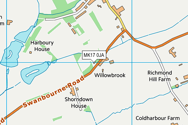 MK17 0JA map - OS VectorMap District (Ordnance Survey)