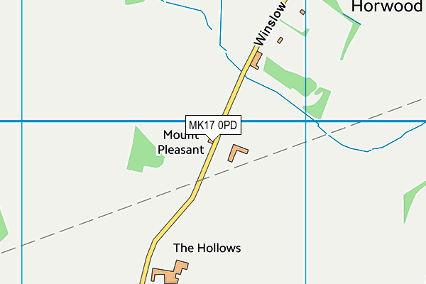 MK17 0PD map - OS VectorMap District (Ordnance Survey)