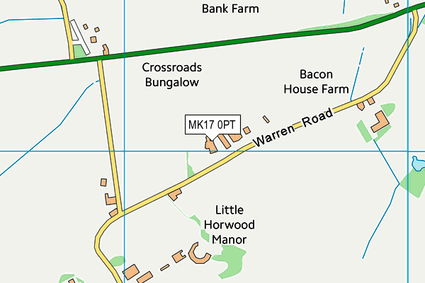 MK17 0PT map - OS VectorMap District (Ordnance Survey)