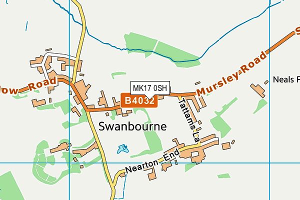 MK17 0SH map - OS VectorMap District (Ordnance Survey)