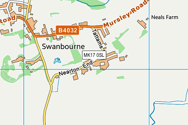 MK17 0SL map - OS VectorMap District (Ordnance Survey)