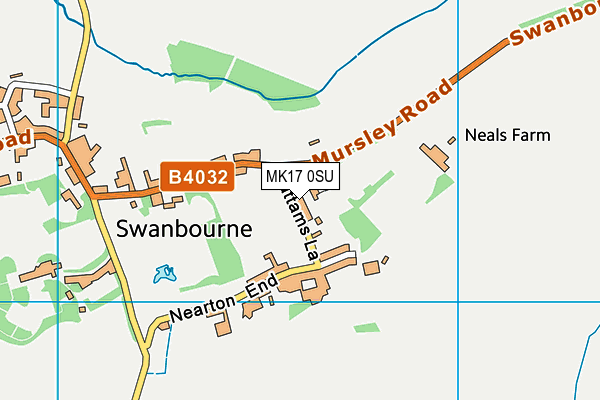 MK17 0SU map - OS VectorMap District (Ordnance Survey)