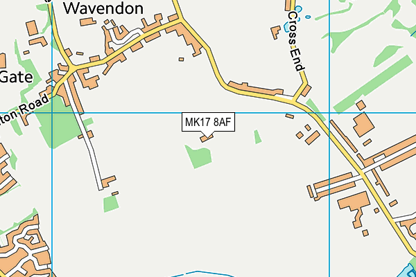 Wavendon Recreation Ground map (MK17 8AF) - OS VectorMap District (Ordnance Survey)