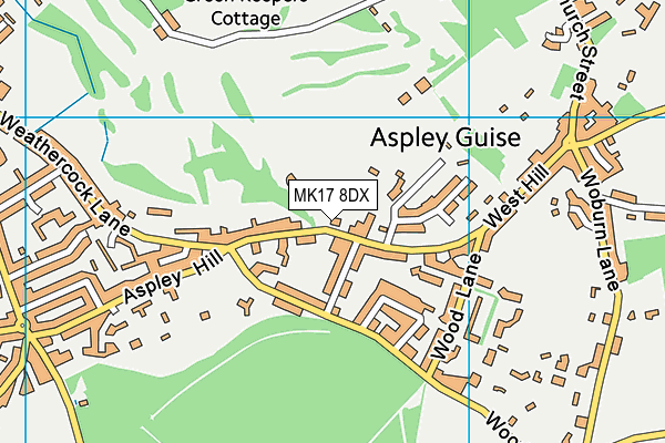 Aspley Guise And Woburn Sands Golf Club map (MK17 8DX) - OS VectorMap District (Ordnance Survey)